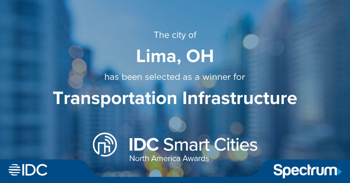 Cityscape Image with Announcement of Lima, OH IDC Award Received