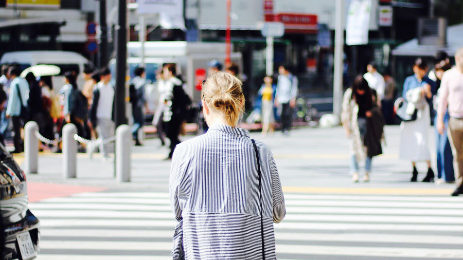 person crossing street